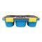 Plastic Lunch Box With Cutlery, 4-Compartments, Blue, 6cm (H) x 18cm (W) x 11cm (D), (SH-205) 0001005