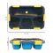 Plastic Lunch Box With Cutlery, 4-Compartments, Blue, 6cm (H) x 18cm (W) x 11cm (D), (SH-205) 0001005