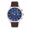 U.S. Polo Assn. Men's Leather Strap Round Dial Chronograph Wrist Watch, Blue, USPA1014-09