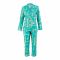 Basix Women's Abstract Pattern Loungewear Set, 2-Piece, Emerald Green, LW-633