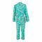 Basix Women's Abstract Pattern Loungewear Set, 2-Piece, Emerald Green, LW-633