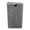 AJF Wooden Laundry Hamper/Basket with Lid, Bathroom Tall Laundry Bin, 50cm (H) x 38cm (W) x 28cm (D), Grey, AY-5