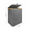 AJF Wooden Laundry Hamper/Basket with Lid, Bathroom Tall Laundry Bin, 50cm (H) x 38cm (W) x 28cm (D), Grey, AY-5