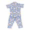 Basix Kid's Egg Yolk Shorts Sleeves Night Suit, 2-Piece, White, GRL-172