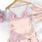 Moon Girl 2-Piece Nightdress With Short Nighty and Robe, Tea Pink, 522