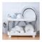 Inaaya Traders Plastic 2-Tier Multifunctional Dish Rack, White, 101623