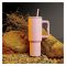 AJF Plain Stainless Steel Vacuum Insulated Tumbler With Lid & Straw, 1800ml, Pink