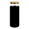 Inaaya Traders Glass Bottle With Wooden Cap and Straw, 450ml, Black