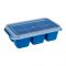 Inaaya Traders Silicone Mini Ice Tray Set, 6 Cubes, Blue, 3-Pack