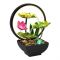 Inaaya Traders Lotus Leave Flowing Water Tabletop Fountain With LED Night Light, Auto USB Desk