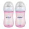 Avent Breast Shaped Feeding Bottle, For 1+ Months, Pink, 260ml, 2-Pack, SCF034/27