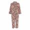 Basix Women's Digital Crepe Floral Loungewear Dress, 2-Piece Set, Beige, Maroon & Olive, LW-643