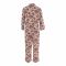 Basix Women's Digital Crepe Floral Loungewear Dress, 2-Piece Set, Beige, Maroon & Olive, LW-643