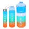 AJF Set of 3 Sports BPA-Free Water Bottles with Time Marker - 2000ml, 800ml & 280ml, Sea Blue