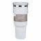 AJF Stainless Steel Vacuum Insulated Tumbler Bottle - Hot/Cold Travel Mug with Lid & Straw, 1200ml, White, SUS 304