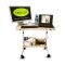 Relaxsit Flexi-Big C-Table/Adjustable Laptop Trolley with Book Rack, Beige, 25-34” H x 15.75” W x 23.75” L