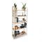 Relaxsit 5-Tier Foldable Bookshelf, Screwless Bookcase Organizer, White, 67.5” H x 30” W x 10” D