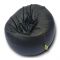 Relaxsit Puffy Leather Bean Bag, Black, 43.31" x 31.5"