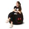 Relaxsit Smiley Fabric Bean Bag, Black, 22.83" x 29.53"