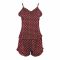 Basix Women's Polka Dots Nighty Camisole Shorts Set with Laces, Maroon & White, CS-120