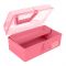 Multi-Purpose Storage Box with Tray, Ideal for Makeup, Medical, Art & Beauty Products, Pink, 2226