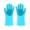 Multipurpose Silicone Washing Gloves, Ideal For Dishwashing, Blue, 1-Pair