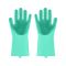 Multipurpose Silicone Washing Gloves, Ideal For Dishwashing, Green, 1-Pair