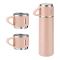 3in1 Travel Water Bottle with 3 Stainless Steel Mugs, Hot & Cold Vacuum Insulated Flask, Pink, 500ml