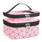 Waterproof Double Layer Zipper Travel Cosmetic Bag, Makeup Organizer & Toiletry Pouch, Pink