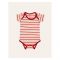 IXAMPLE Unisex Striped Short Sleeve Body Suit, Red & Ecru, IXSRS 21305