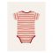 IXAMPLE Unisex Striped Short Sleeve Body Suit, Red & Ecru, IXSRS 21305