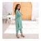 Basix Womens 100% Cambric Cotton Green with Fancy Laces & Tassle,  2 Piece - Shirt & Trouser, EW-101