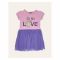 IXAMPLE Girls Jersey Contrast Tulle-Skirt Dress, Pink and Purple, IXGDS 94019