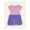 IXAMPLE Girls Jersey Contrast Tulle-Skirt Dress, Pink and Purple, IXGDS 94019