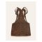 IXAMPLE Girls Leopard Patterned Pinafore Dress, Black and Brown, IXGDS 94021