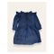 IXAMPLE Girls Denim Tencel Dress, Blue, IXGDS 94022