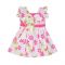 IXAMPLE Girls Printed Chicken Dress, White, IXGDS 94045