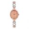 Omax Women's Rose Pink Oval Dial With Two Tone Chain Analog Watch, JES968N00F