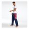 Basix Men's Jogging Fashion Mesh Trouser, Navy With Red Accents, JT-701