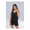 Basix Women's Camisole & Shorts Set With Matching Laces, Mid-Night Black, CS-112