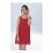 Basix 1-Piece Nightdress, Camisole Nighty With Matching Laces, Maroon, CS-115