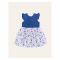 IXAMPLE Girls Embroidered Tencel Cotton Dress, Blue, IXGDS 94061