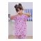 Basix Kid's Strawberry Shorts Sleeves Night Suit, 2-Piece, Lavender Pink, GRL-171