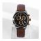 Timex Men's Chrome Round Dial With Textured Brown Strap Chronograph Watch, TW2R90800