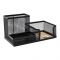 Deli Mesh Metal Desk Organizer With Three Compartments, Multi-Purpose Use, 215X75X53mm, Black, E9175