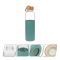 AJF Glass Water Bottle With Wooden Cap & Bamboo Cover, 750ml Capacity, Assorted Colors