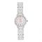 Omax Women's White Round Dial With Chrome Bracelet Analog Watch, HBC222P017