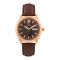 Omax Women's Rose Gold Round Dial With Plain Dark Brown Strap Analog Watch, 75SMR55I