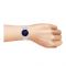 Omax Women's Chrome Round Dial With Navy Blue Background & Chrome Bracelet Analog Watch, CGH010IP04