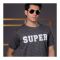 Basix Men's Stretchable Super Half Sleeves Round Neck Check T-Shirt, MS-62